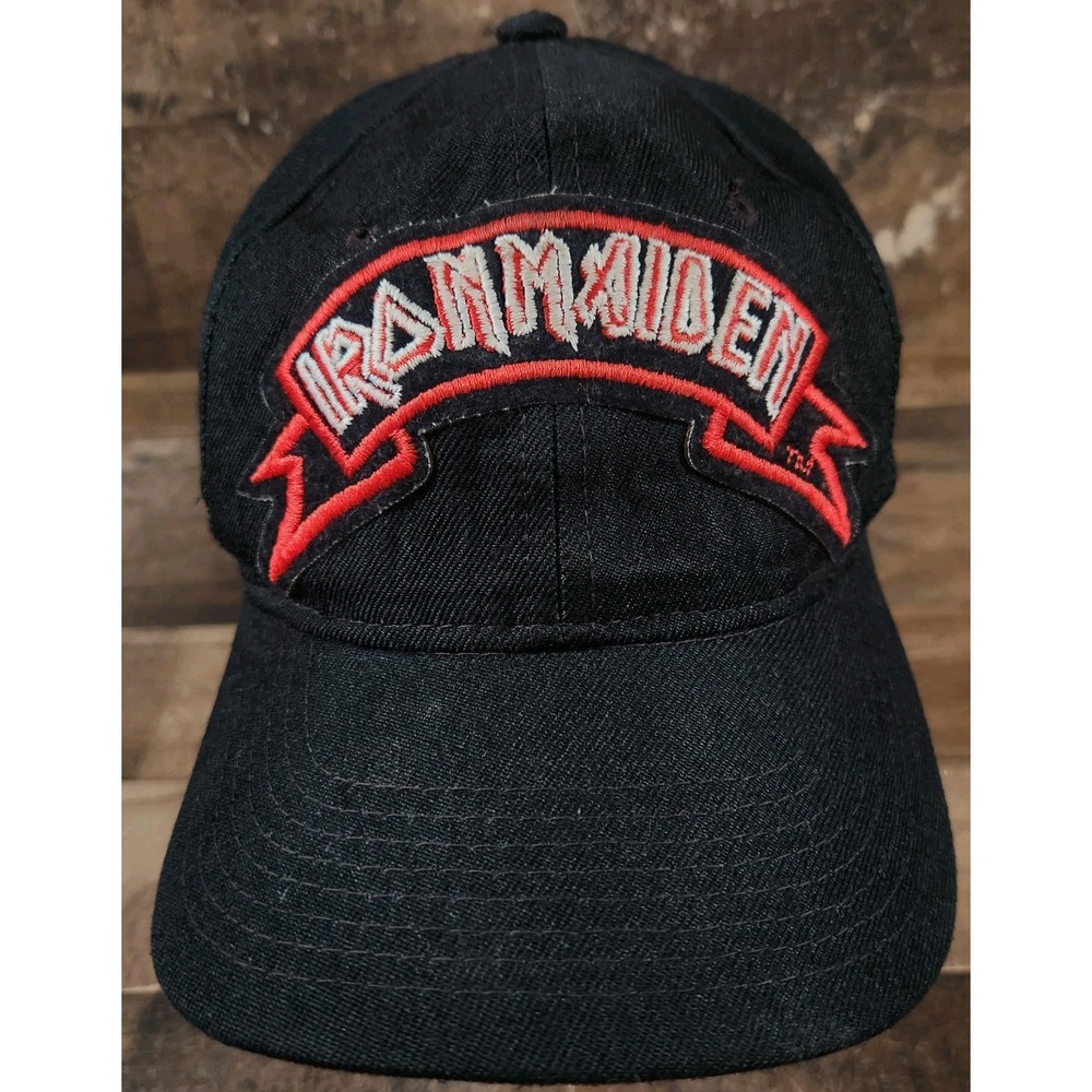 Vintage Iron Maiden Snapback Hat Cap Black Metal Tour Band 80s 90s Patch Rare